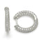 14K White Gold Plated Micro Pave Cubic Zirconia Men & Women Huggie Hoop Earrings